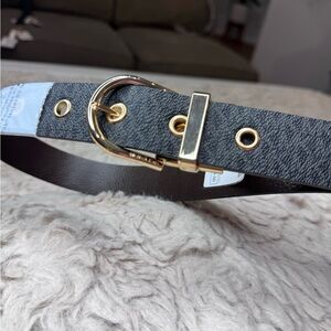 Michael Kors Embossed Black Leather Belt